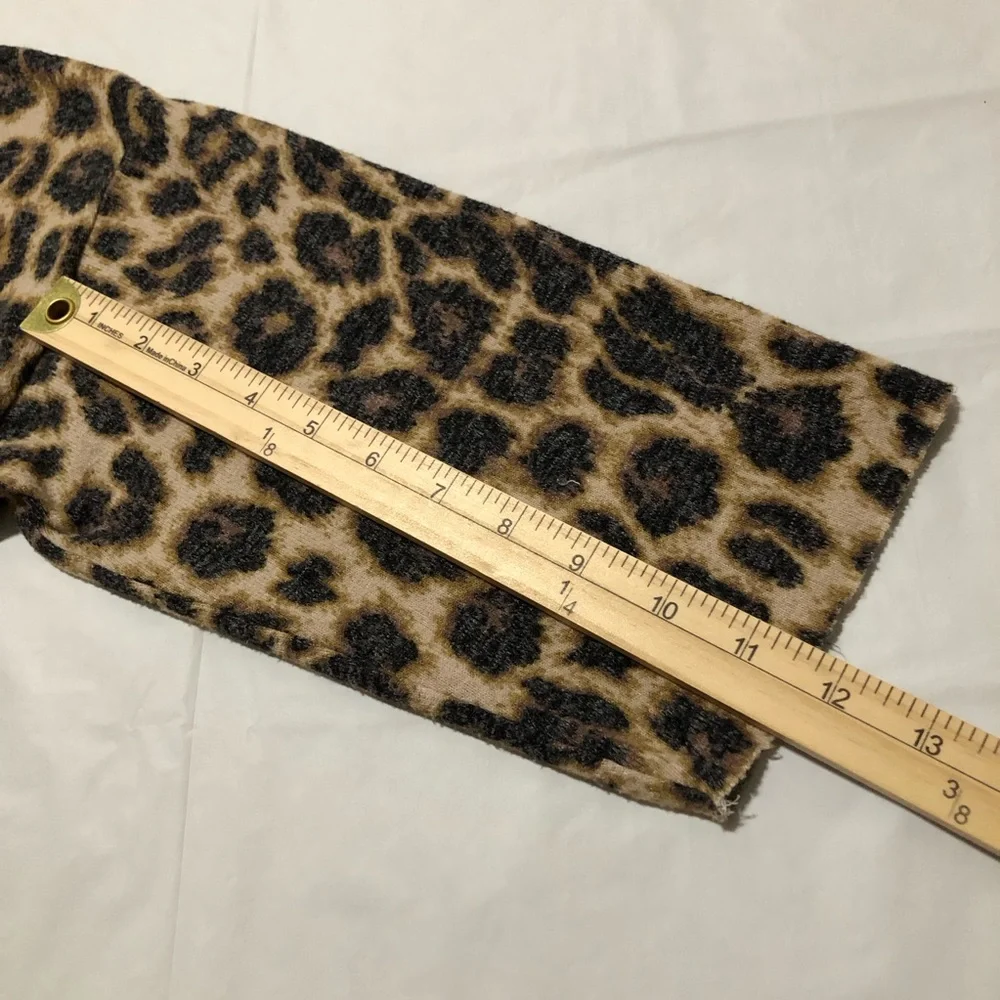 Zara Trafaluc (TRF) Womens 3/4 Sleeve Faded Leopard Print Brown Black Top L - Picture 5 of 9